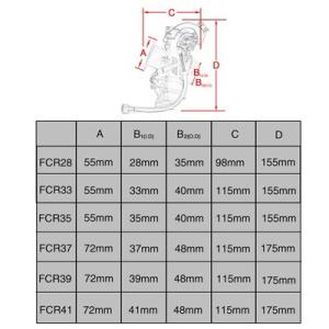 オリジナル28 33 35 37 39 40 41MMFLATSLIDEキャブレター用XR FCR3...