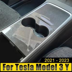 テスラモデル用カーボンステッカー 3 Y 20212022 2023 ABS 車用 中央制御 ウォー...