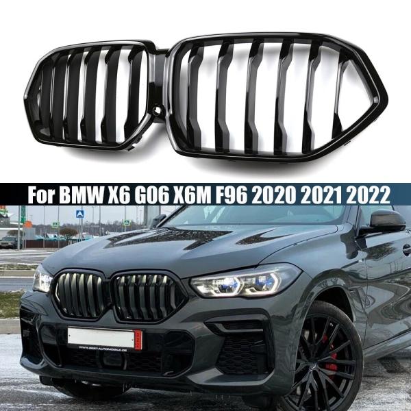 BMW フロントバンパー カーアクセサリー 光沢ブラックレーシンググリル X6 G06 X6M F9...