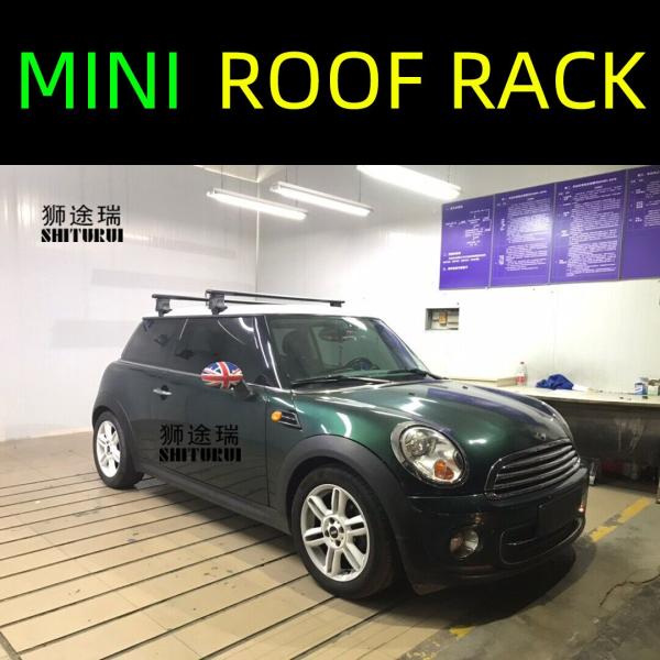 2個ルーフバーミニR56 CLUBMAN R55 F55クーパー合金サイドバークロスレールルーフラッ...