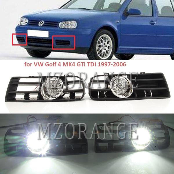 フォルクスワーゲン VW LEDカーヘッドライト フォグフォグライトカバー ゴルフ4 MK4 GTI...