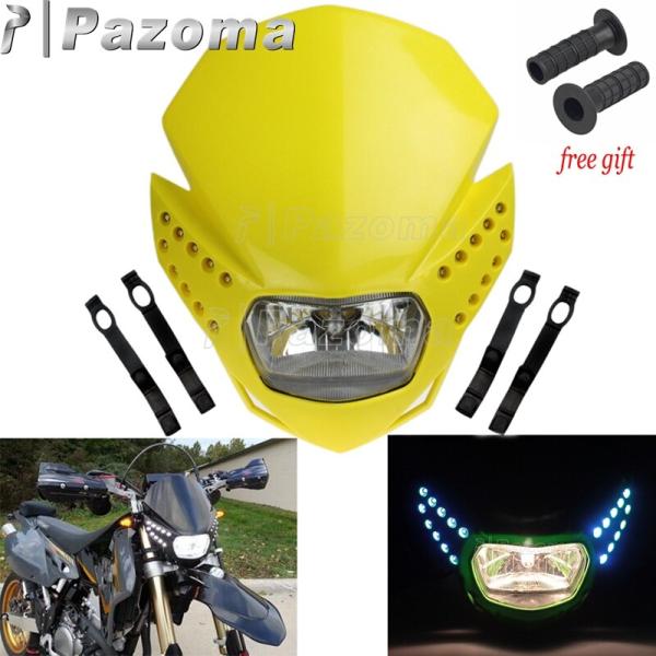 スズキ バイク LED ヘッドライト W/ウィンカーライトダートバイク汎用ヘッドライト DR DRZ...