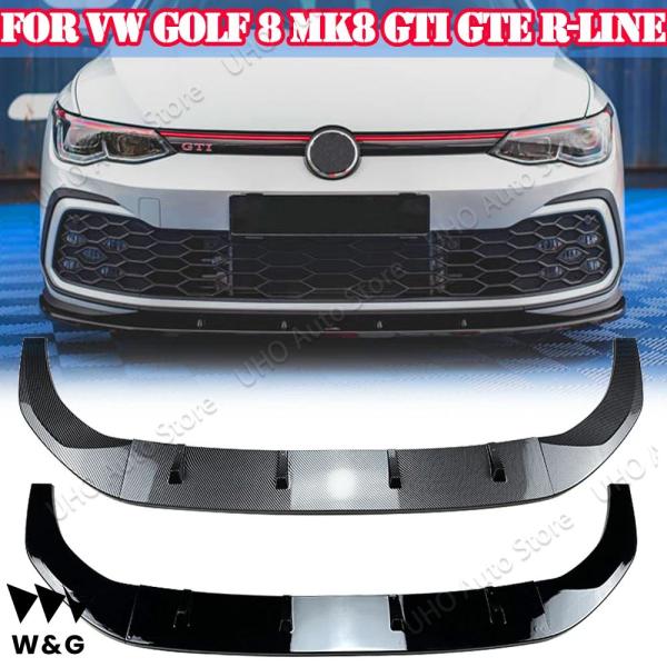VW ゴルフ 8 MK8 GTI Rライン 車 フロントバンパー リップ スプリッター スポイラー ...