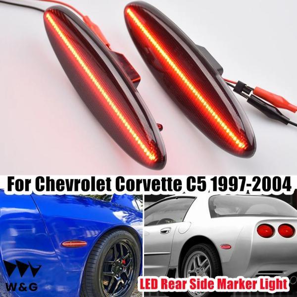 シボレーコルベット C5 1997-2004 車 LED アンバーリアサイドマーカー ライト表示器フ...