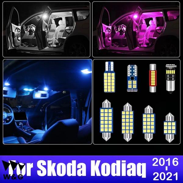 Skoda Kodiaq 16-21 11pcs 車 LEDバルブ インテリアランプ グローブボック...