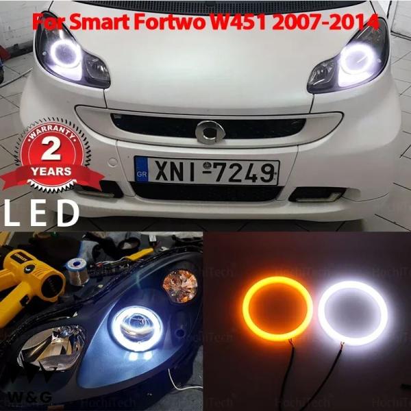 Smart Fortwo W451 2007-2014 車スタイリング ミルク ホワイト ライト L...