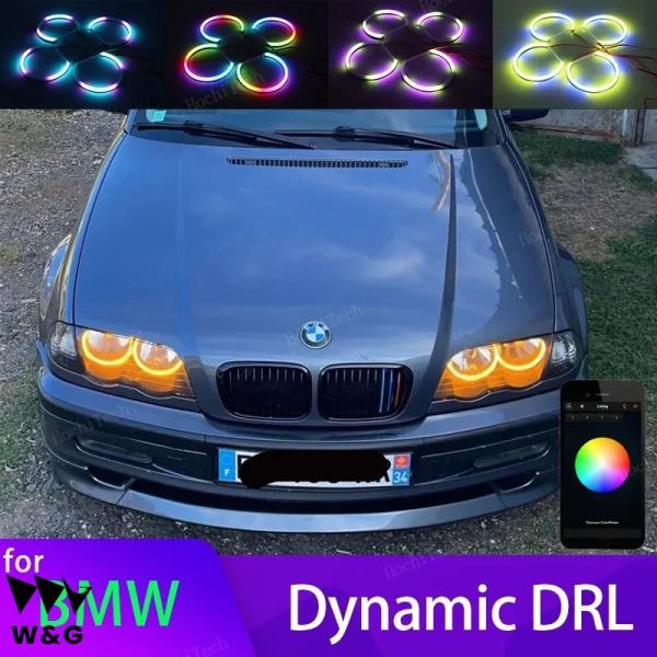 BMW 3 5 7 シリーズ E46 E39 E38 カラフル RGBW 綿 LED エンジェルアイ...