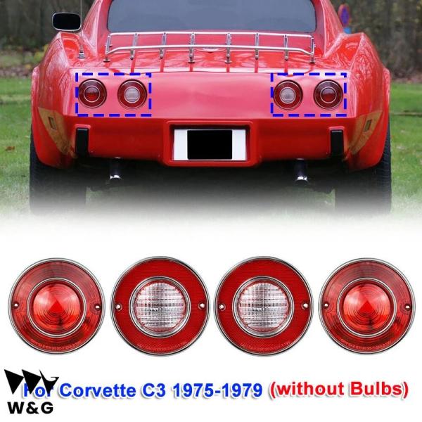 4pcs 車 LED テールライトリアブレーキ ライト コルベット C3 1975-1979 バルブ...