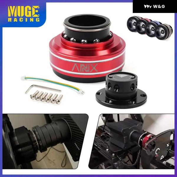 並行輸入品 新型6穴レーシングシミュレーターゲーム用 ステアリングホイール クイックリリースハブ ア...