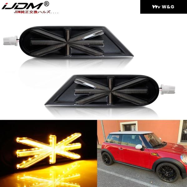 並行輸入品 アンバー LEDダイナミックシーケンシャル点滅フェンダーサイド マーカーライト アセンブ...