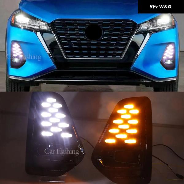 【並行輸入品】 日産 キックス2021 2022用2個車用DRLダイナミックターンイエローシグナル機...