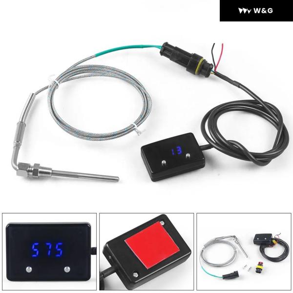 並行輸入品 車用排気温度計 排気ガスメーター デジタル センサー付き EXT温度計 ターボ 4WD ...