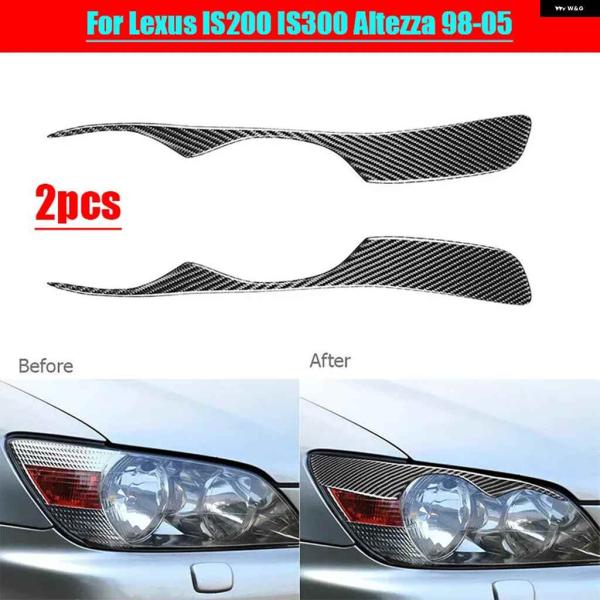 並行輸入品カーボン ヘッドライトアイブロウカバー レクサス IS200 IS300 アルテッツァ 9...