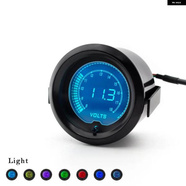 並行輸入品2インチ 52MM デジタル電圧計 7色電圧計 EVO 52MM カーメーター レーシング...