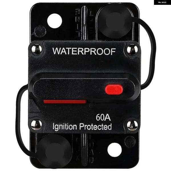 並行輸入品2X 防水 サーキット ブレーカー 手動リセット付き 12V-48V DC 60A 車 船...