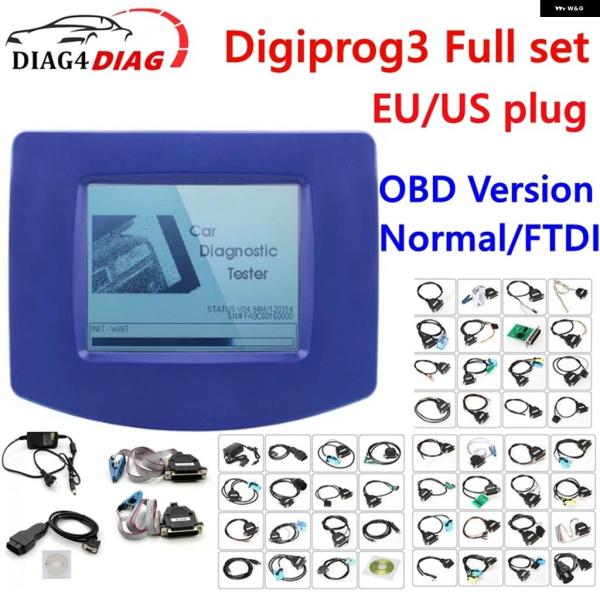 並行輸入品DIGIPROG3 フルセット OBD バージョン ノーマル/FTDI EU/ESプラグ ...