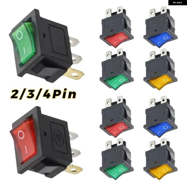 並行輸入品 KCD1 ロッカースイッチ 15X21MM ラッチング式電源スイッチ 表示灯 2/3/4...