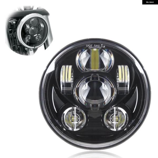 並行輸入品 5.75インチ オートバイ H4ハイロービーム 5-3/4 インチ LED ヘッドライト...