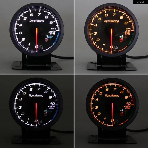並行輸入品 車用オートタコメーター RPM 60MMゲージ アンバー ライト ブラックフェイスメータ...