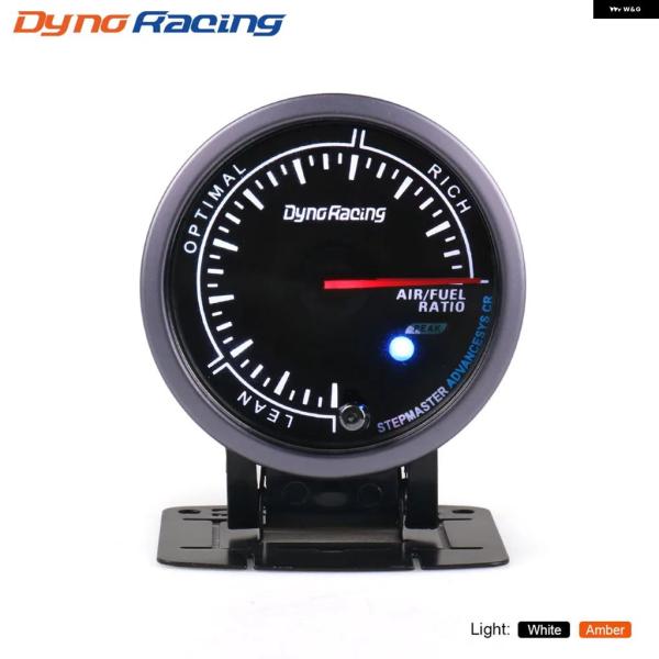 並行輸入品 60MM ブラックフェイス 空燃比計 ホワイト/ アンバー ライト ピーク機能 ナローバ...