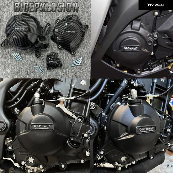 並行輸入品 2025 YZF-R3 カーボンテクスチャ オートバイ バイク エンジン カバー ヤマハ...