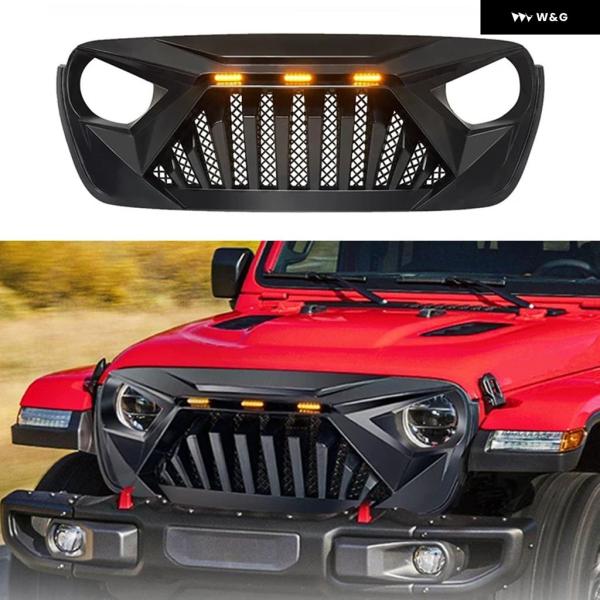 並行輸入品 4X4 カスタム フロント レーシング グリル ジープ ラングラー JL グラディエータ...