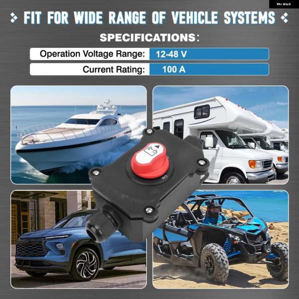 並行輸入品12〜48V 100A 車用電源マスタースイッチ バッテリーディスコネクター アイソレータ...