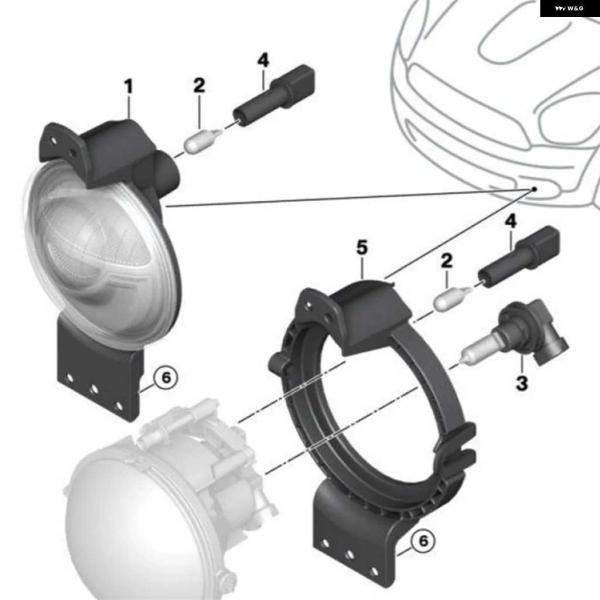 並行輸入品フロント バンパー ヘッドライト フォグランプ 63179812537 MINI R60 ...