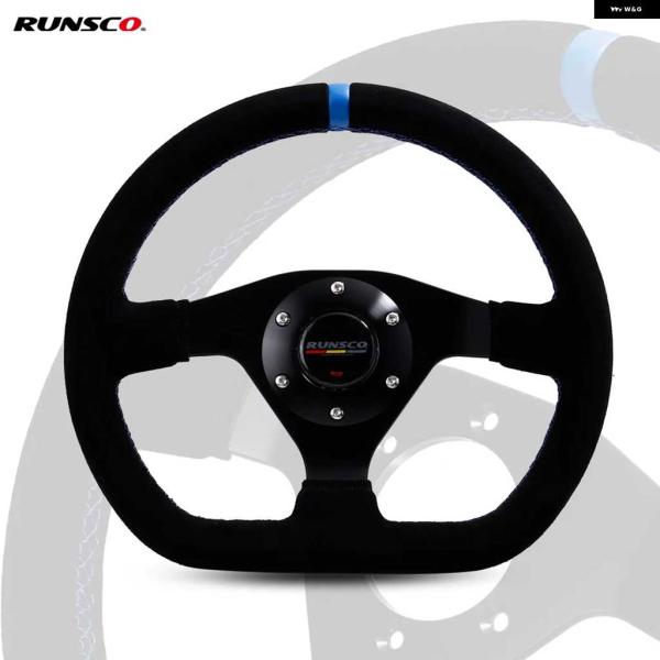 並行輸入品300MM レーシング ステアリングホイール フラットスエード カードリフトPC ゲームホ...