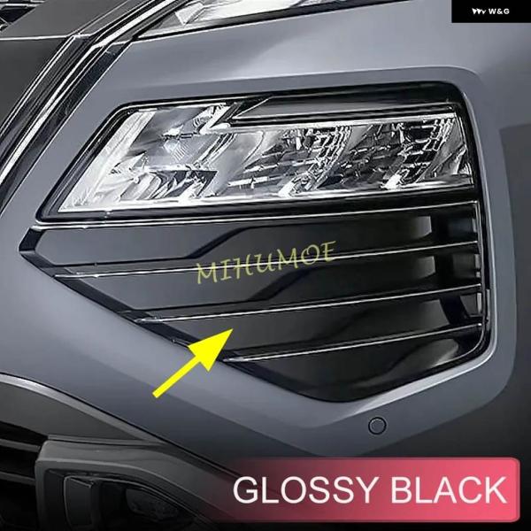 並行輸入品ブラックフロント バンパー フォグ デイタイム ランニングライト グリル トリム カバー ...