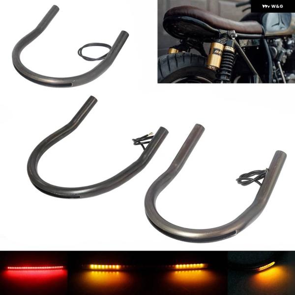 並行輸入品 バイク 7/8インチ チューブ シートループ リア フレーム フープ LED ブレーキタ...