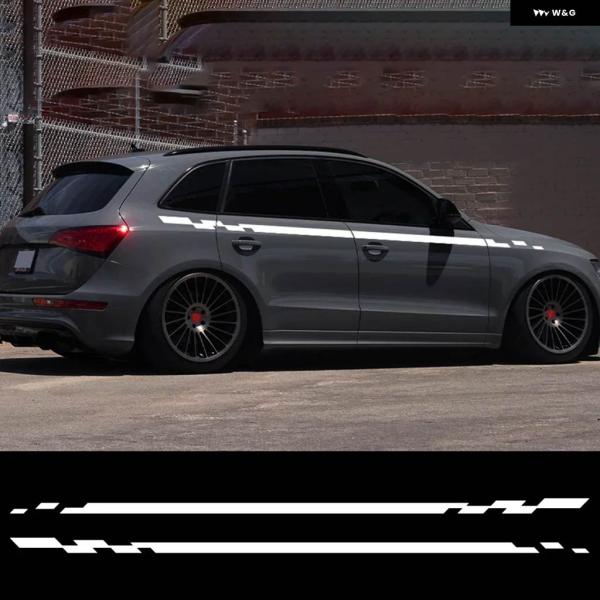 並行輸入品 車サイドボディ ステッカー ストライプ 防水 デカール アウディ Q5 FY B9 8R...