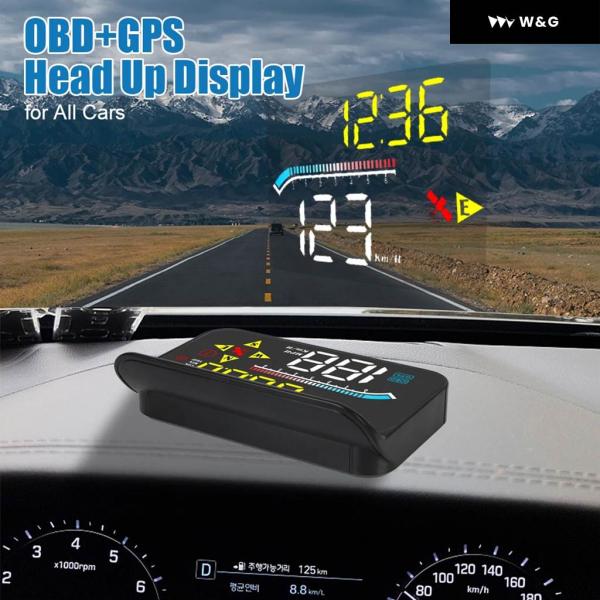 並行輸入品 M17 車用ヘッドアップ ディスプレイ OBD GPS HUD デジタル時計 スピード ...