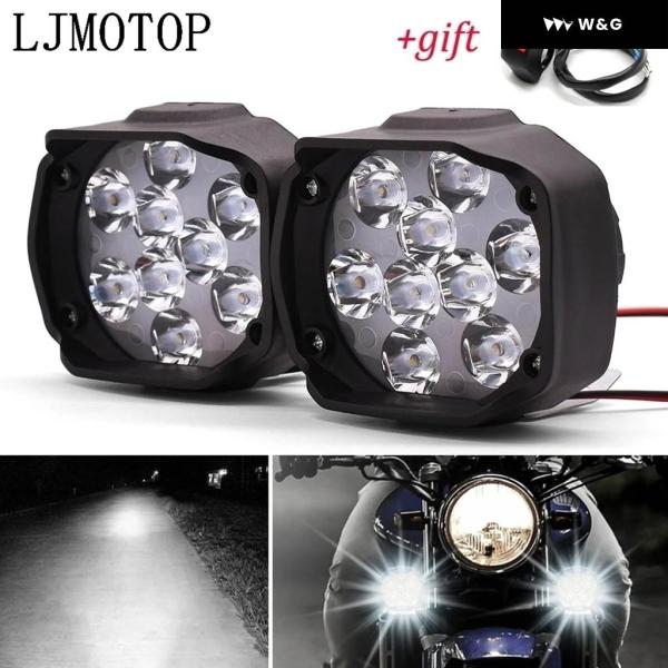 並行輸入品 オートバイ バイク LEDランプ 防水 フォグスポット ヘッドライト 1000LM スイ...