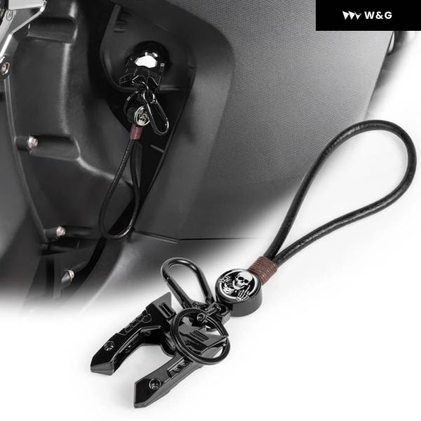 並行輸入品 ブラックキーフォブ スカル柄 イグニッション キーカバー ホルダー レザーコードストラッ...