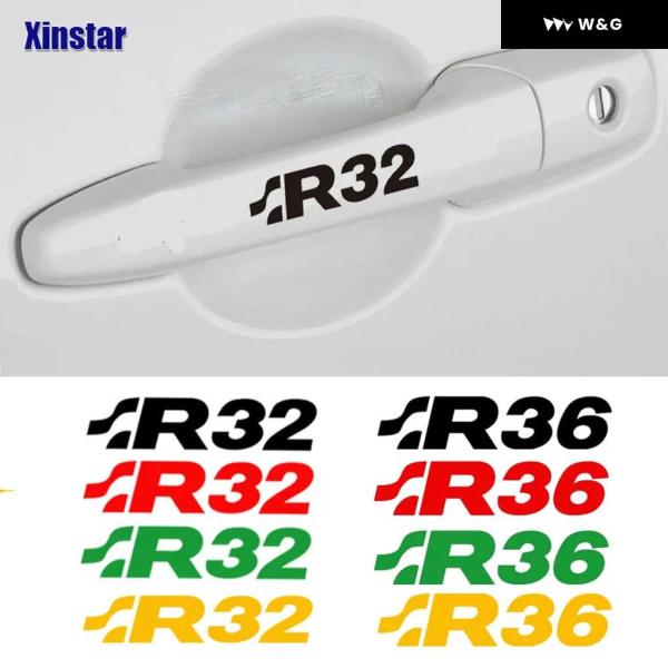 並行輸入品 4枚 ドアハンドル ステッカー フォルクスワーゲン R32 R36 カスタム パーツ  ...