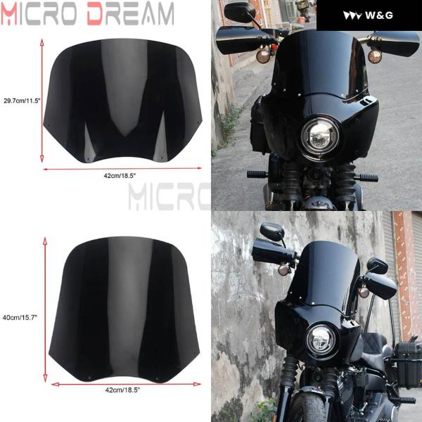 並行輸入品 ブラック ヘッドライト フェアリング ハーレー ダイナストリートボブFXDB ローライダ...