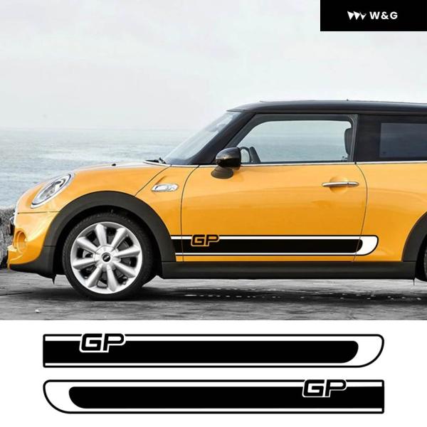 並行輸入品 2PCS GPカー スタイリング レーシングストライプドアサイド デカール ステッカー ...