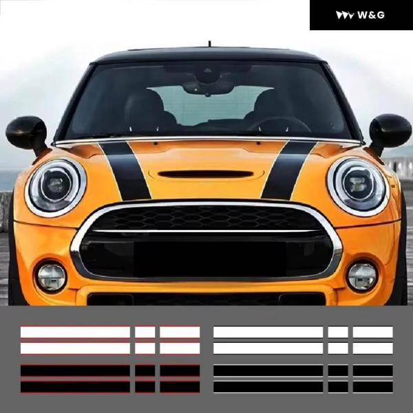 並行輸入品 エンジン フードリア トランク ストライプ ステッカー ビニール デカール ミニクーパー...