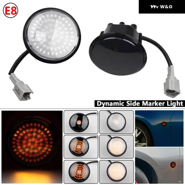 並行輸入品 2X ウィンカーダイナミックライト LED 点滅サイドマーカーランプ パーキング ライト...