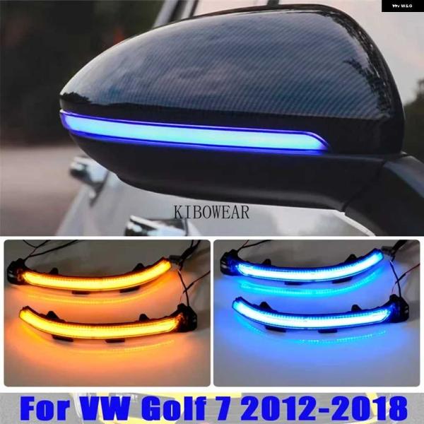 並行輸入品2個 ブルー ウェルカム ダイナミック ブリンカー VW ゴルフ VII 7.5 MK7....