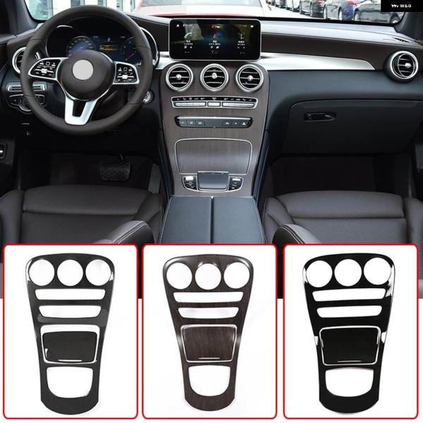 並行輸入品カーボンABSセンター コンソール デコレーション パネル カバー トリム C クラス W...