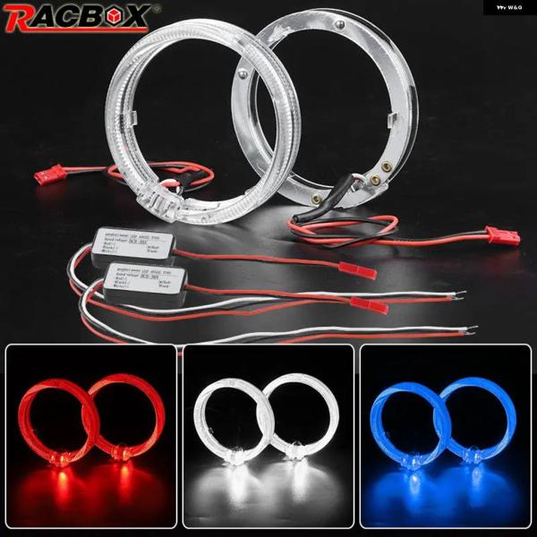 並行輸入品80MM LED エンジェルアイズ HIDバイ キセノン プロジェクターレンズ ホワイトブ...