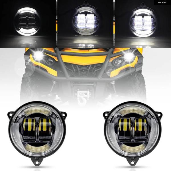 並行輸入品2X LED ヘッドライト ロービームプロジェクターレンズ CAN-AM OUTLANDE...