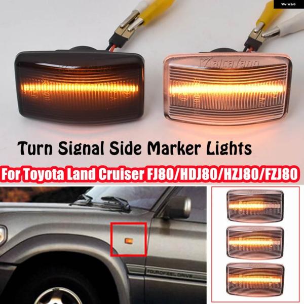 並行輸入品2ピース LEDダイナミックサイドマーカーウィンカーライト トヨタ ランドクルーザー FJ...