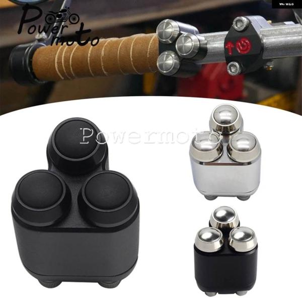 並行輸入品バイク 3 ボタン スイッチ カフェレーサー 25MM 22MM ハンドルバー スイッチ ...