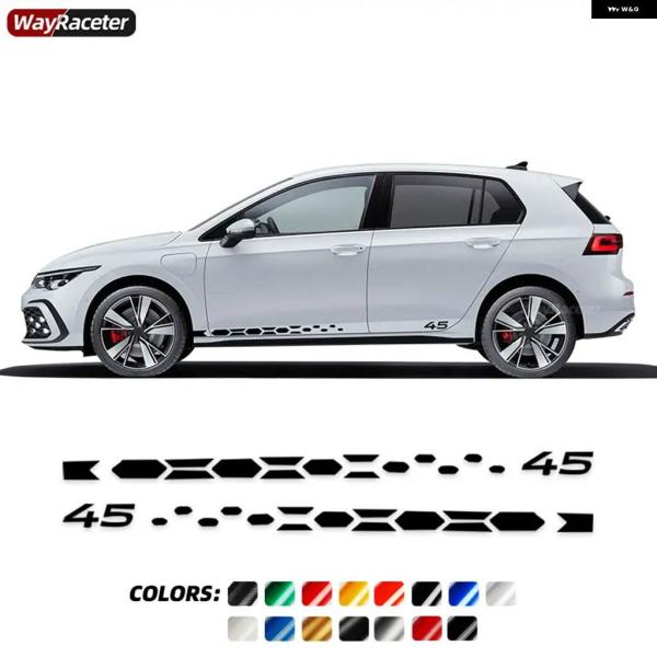 並行輸入品 GTI クラブスポーツ 45 スタイル ドアサイドストライプ スカートステッカー VW ...