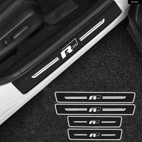 並行輸入品 ドアシル ステッカー カーボン プロテクター 傷防止 パッド フォルクスワーゲン VW ...