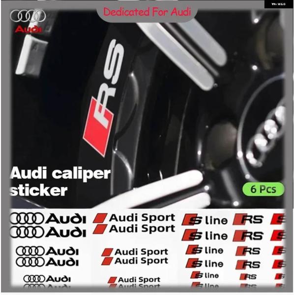 並行輸入品 6PC 車用ブレーキ キャリパー ステッカー 耐高温 防水 デカール アウディ セラミッ...