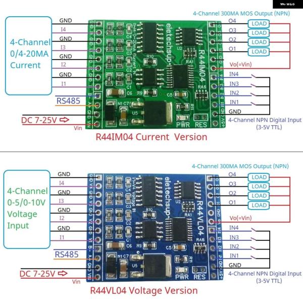 並行輸入品 12チャンネルRS485混合IO モジュール 電流電圧アナログ収集0-20MA4-20M...